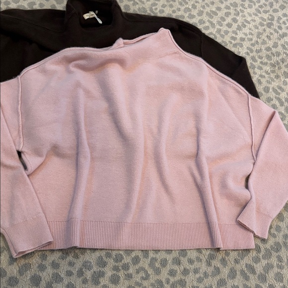 Anthropologie Pilcro Ayani Cashmere Sweater set - Chocolate brown, Pink, and Tan - Picture 10 of 15